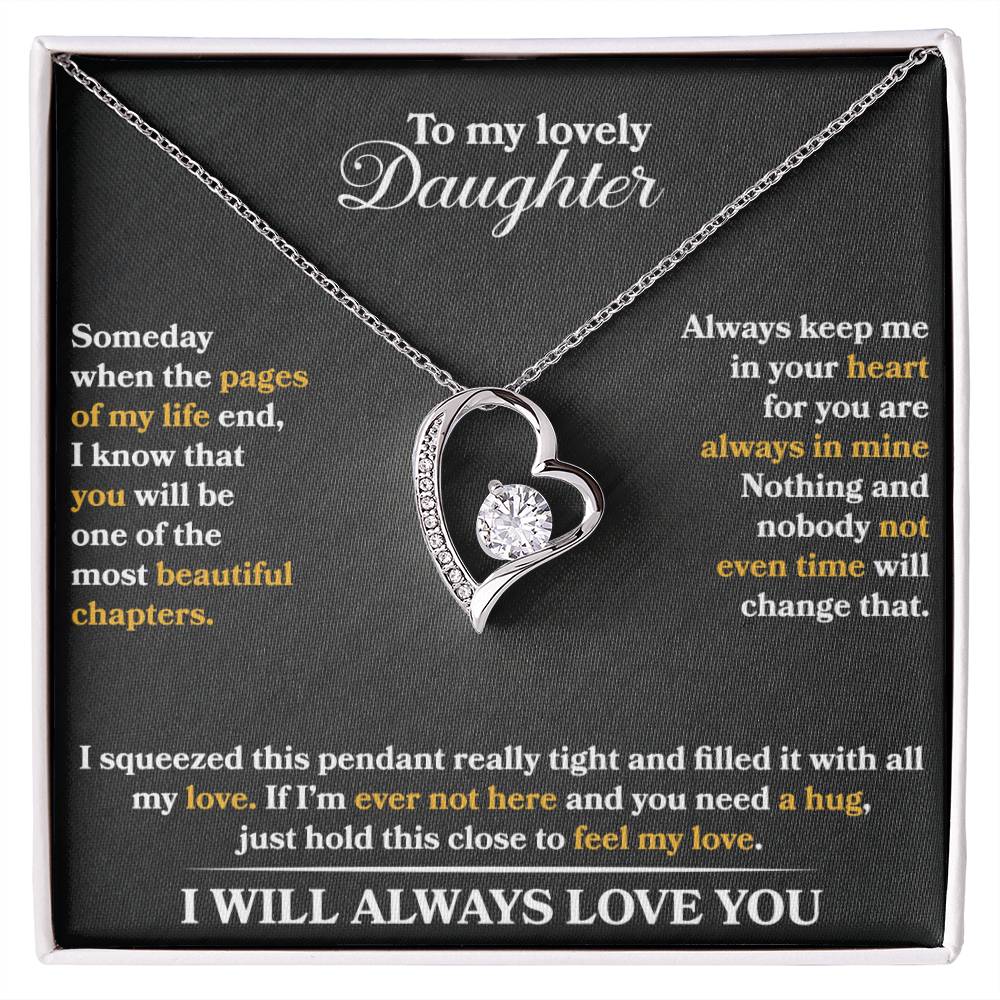 To My Daughter Heart Necklace Gift From Dad Mom