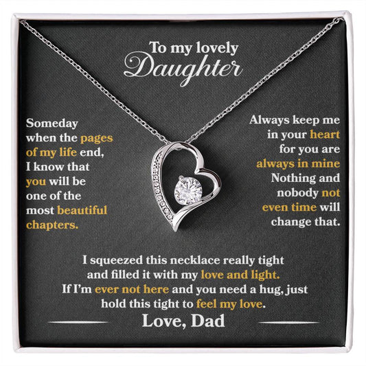 To My Lovely Daughter Heart Necklace - Free Shipping