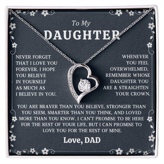 To my Daughter Heart Necklace Gift From Dad