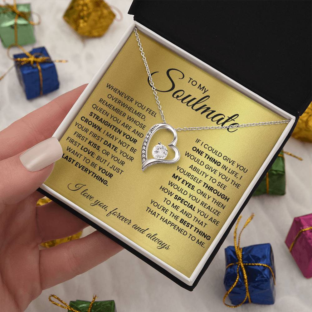 To My Soulmate heart Necklace From Husband Gift