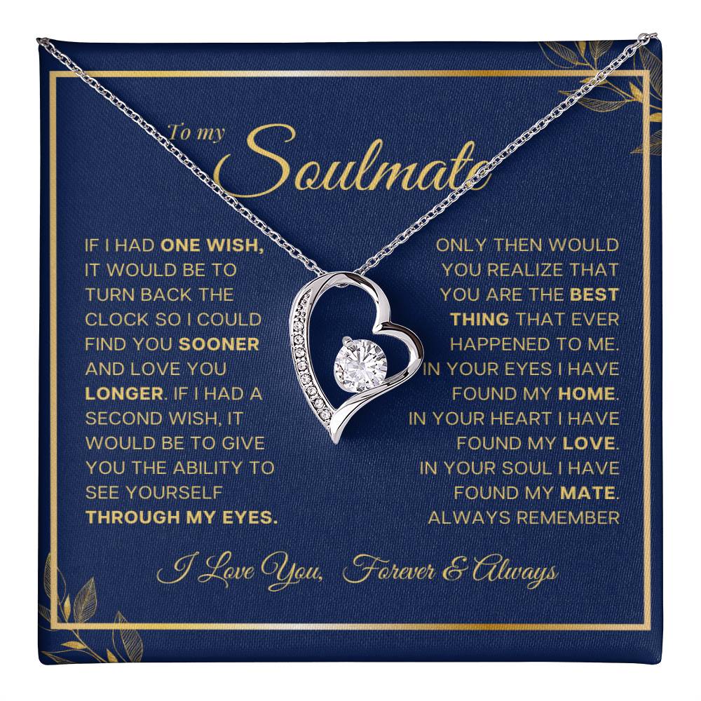 To My Soulmate Heart Necklace From Husband