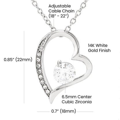 To My Wife Heart Necklace Gift