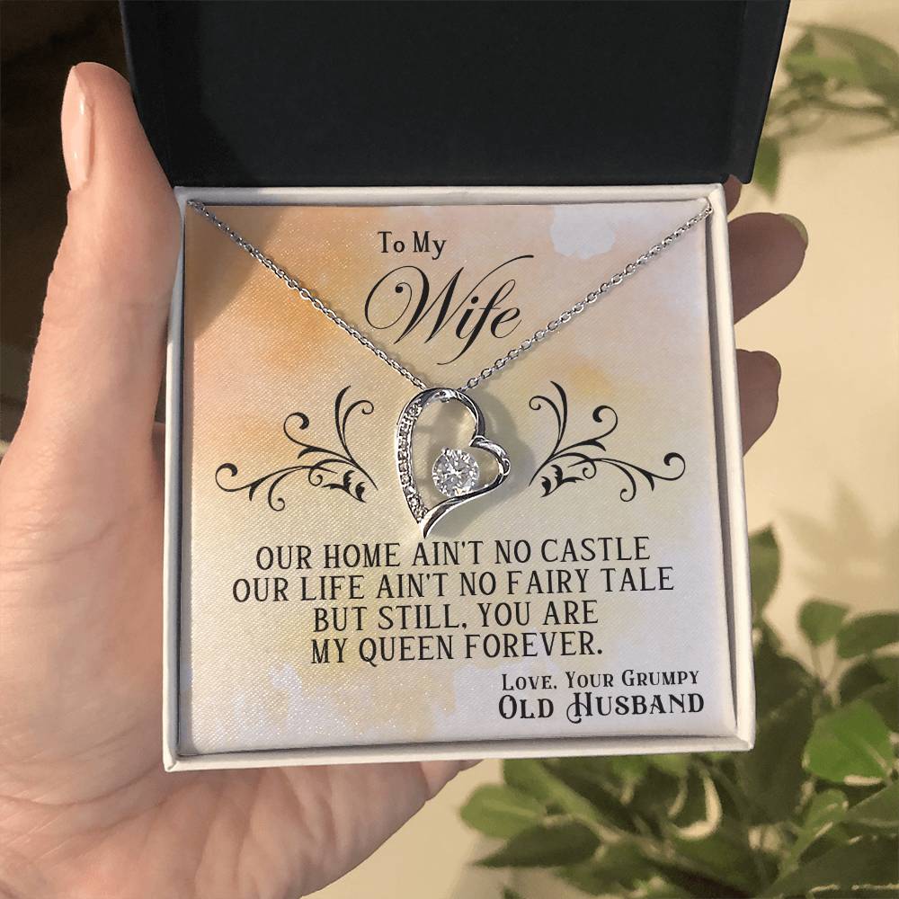 To My Wife Heart Necklace Gift