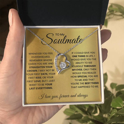 To My Soulmate heart Necklace From Husband Gift