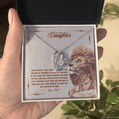 To My Daughter Heart Necklace Gift From Dad