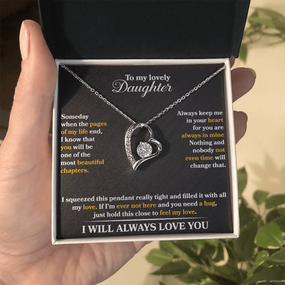 To My Daughter Heart Necklace Gift From Dad Mom