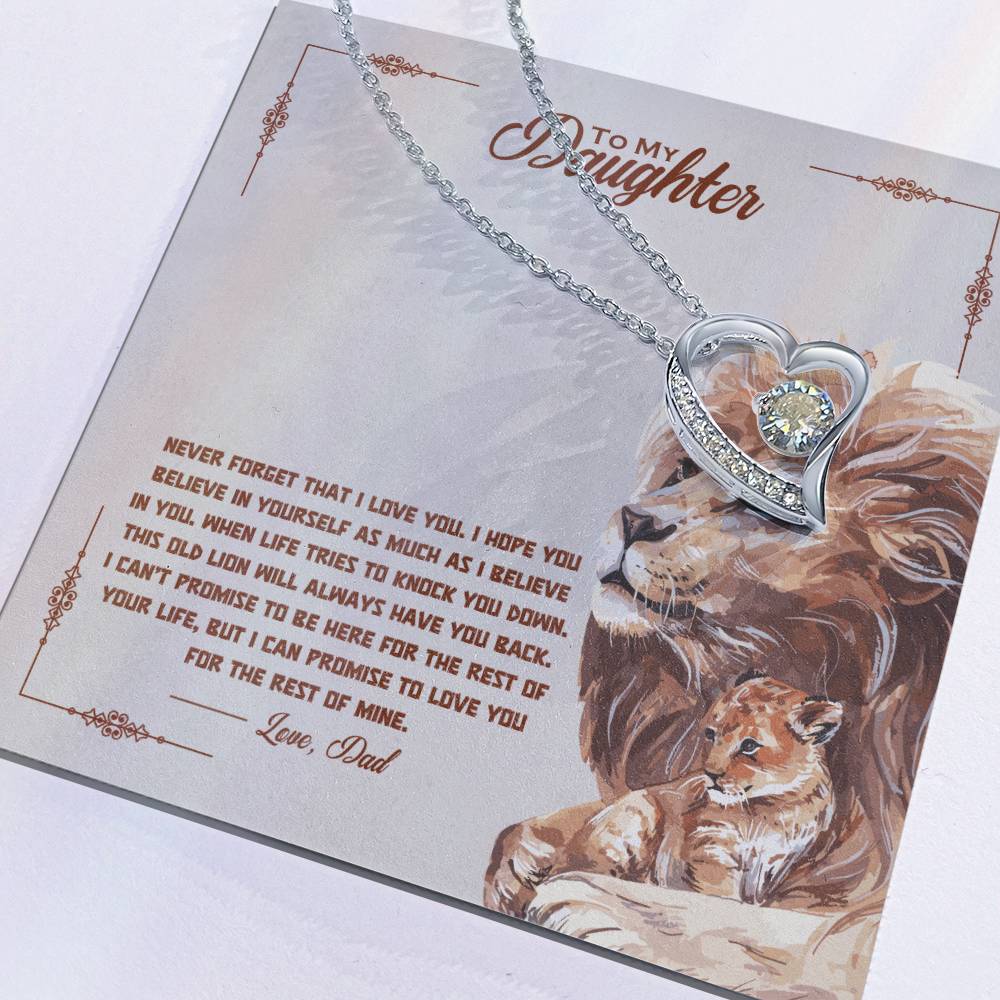 To My Daughter Heart Necklace Gift From Dad