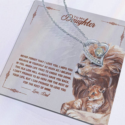 To My Daughter Heart Necklace Gift From Dad