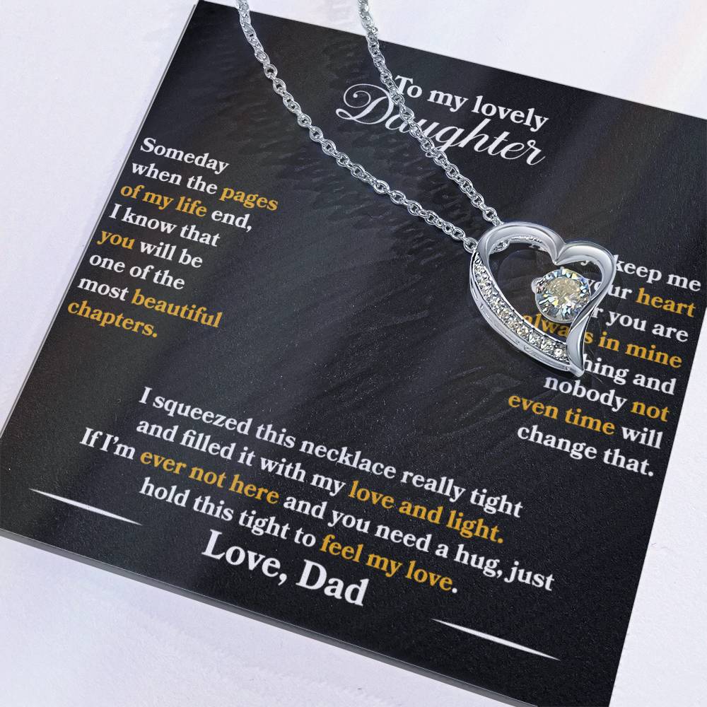 To My Lovely Daughter Heart Necklace - Free Shipping