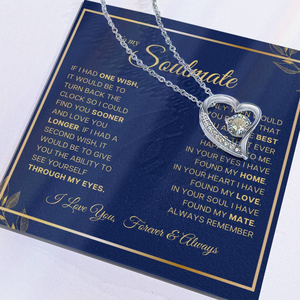 To My Soulmate Heart Necklace From Husband