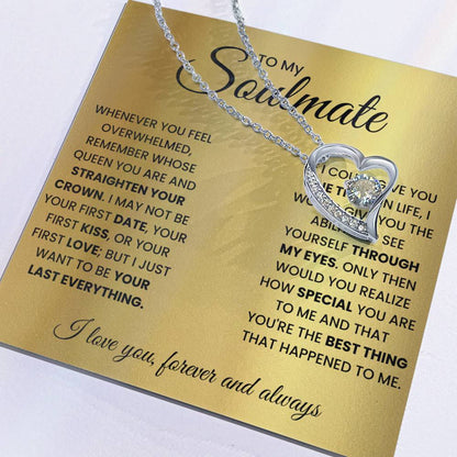 To My Soulmate heart Necklace From Husband Gift