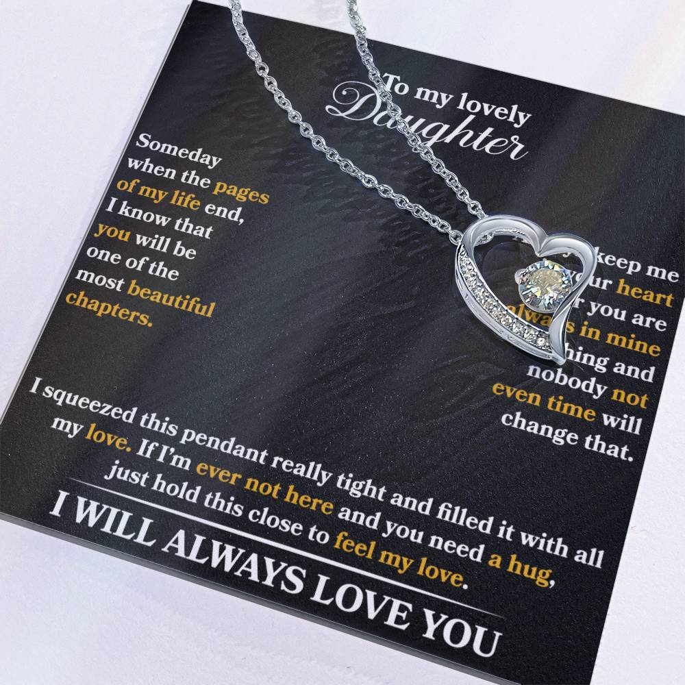 To My Daughter Heart Necklace Gift From Dad Mom