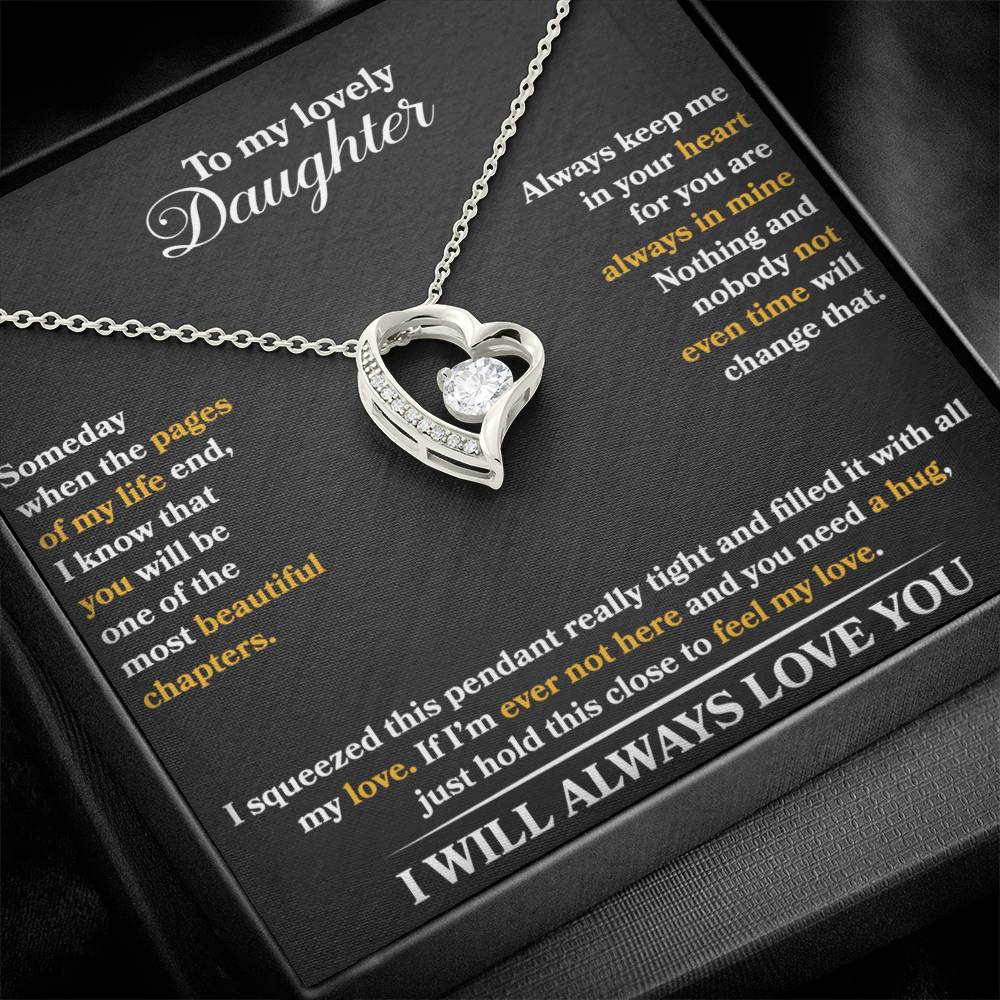 To My Daughter Heart Necklace Gift From Dad Mom