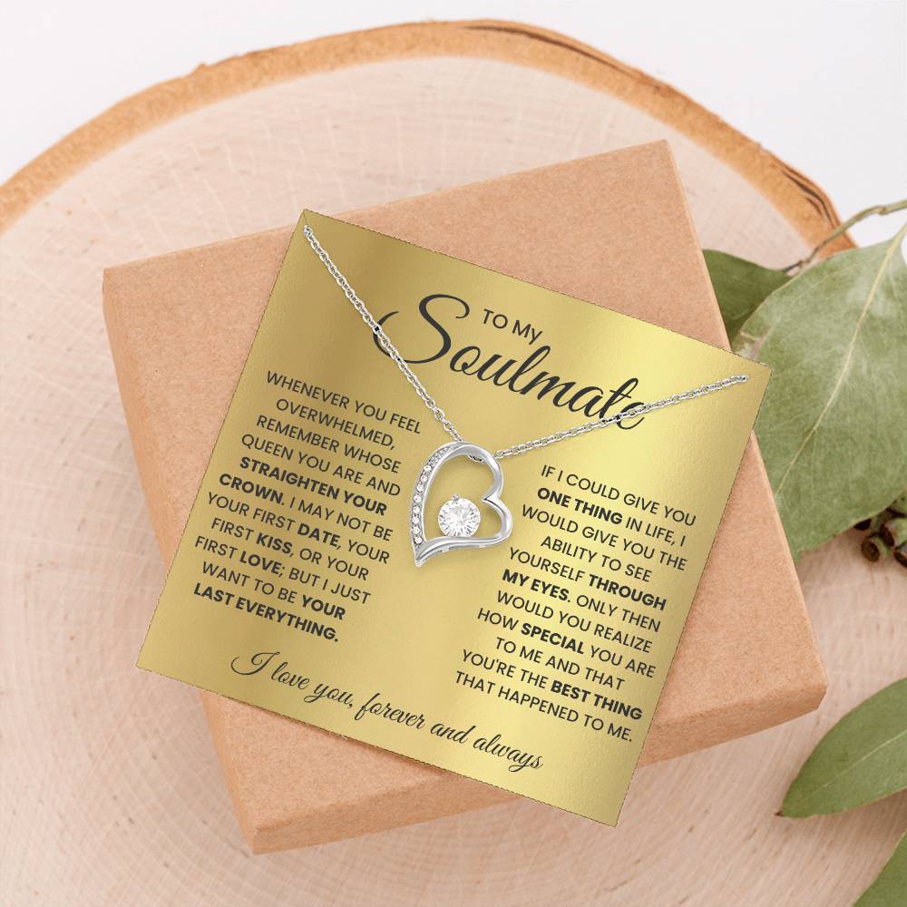 To My Soulmate heart Necklace From Husband Gift