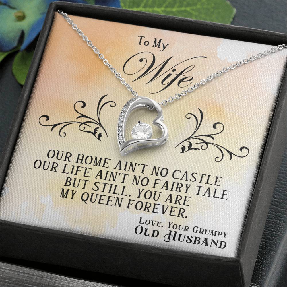 To My Wife Heart Necklace Gift