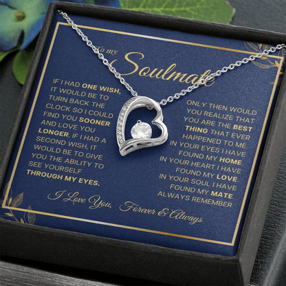 To My Soulmate Heart Necklace From Husband