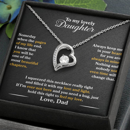 To My Lovely Daughter Heart Necklace - Free Shipping