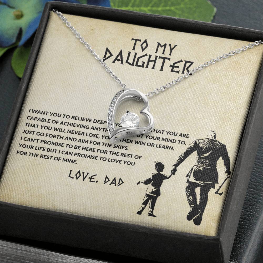 To My Daughter Heart Necklace Gift From Dad