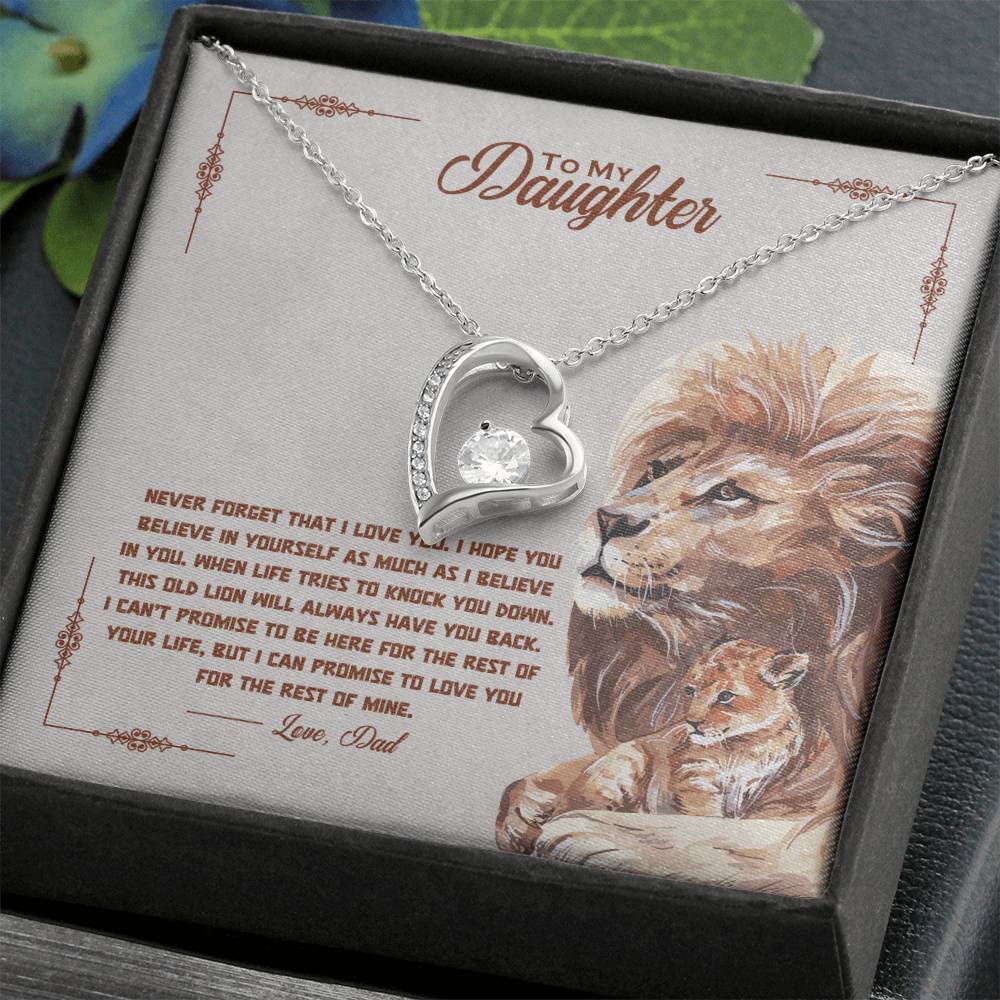 To My Daughter Heart Necklace Gift From Dad