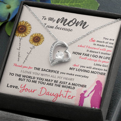 To My Mom Heart Necklace Gift