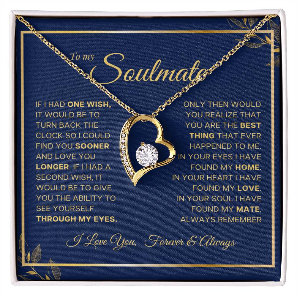 To My Soulmate Heart Necklace From Husband