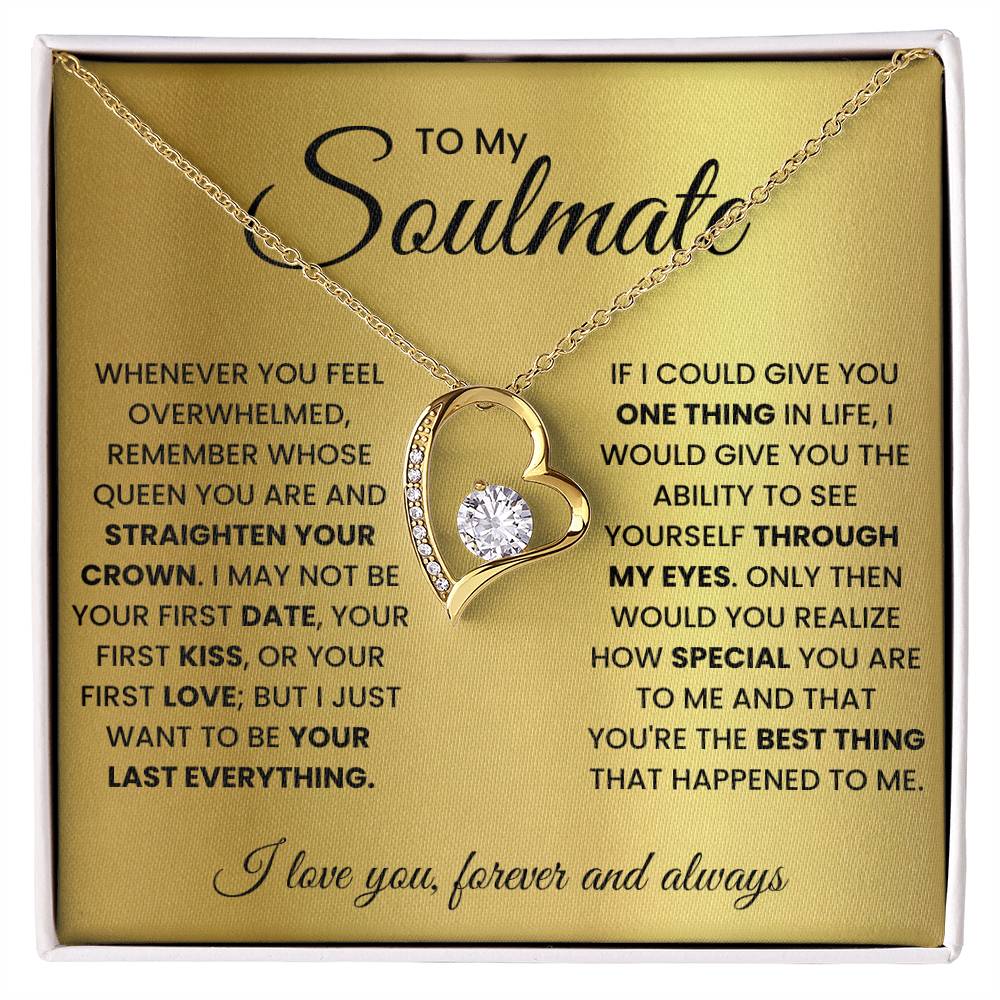 To My Soulmate heart Necklace From Husband Gift