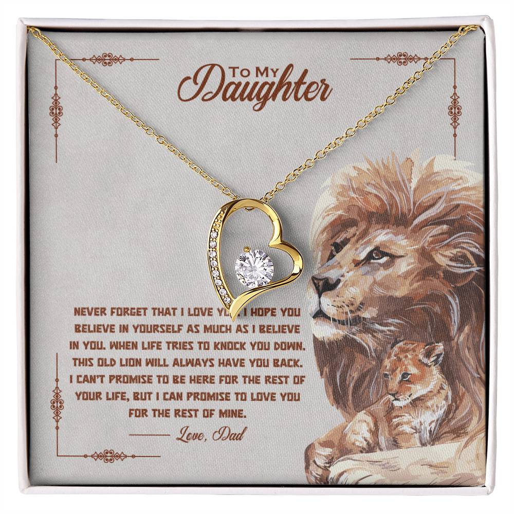 To My Daughter Heart Necklace Gift From Dad