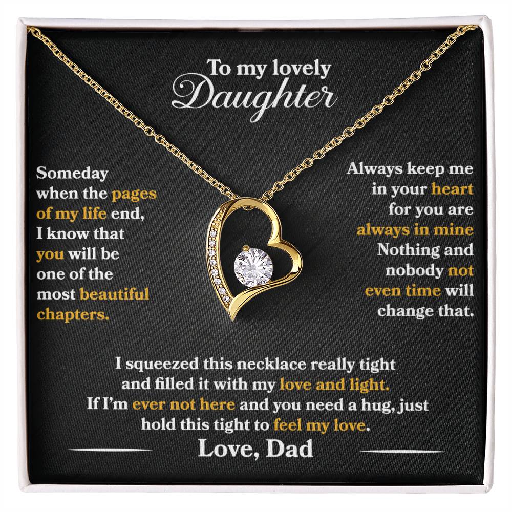 To My Lovely Daughter Heart Necklace - Free Shipping