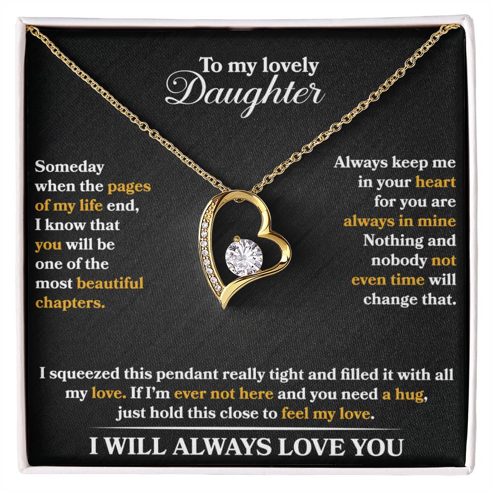 To My Daughter Heart Necklace Gift From Dad Mom