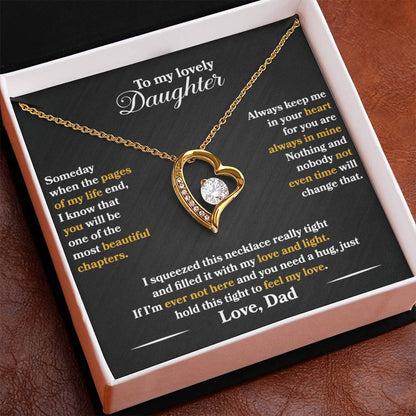 To My Lovely Daughter Heart Necklace - Free Shipping