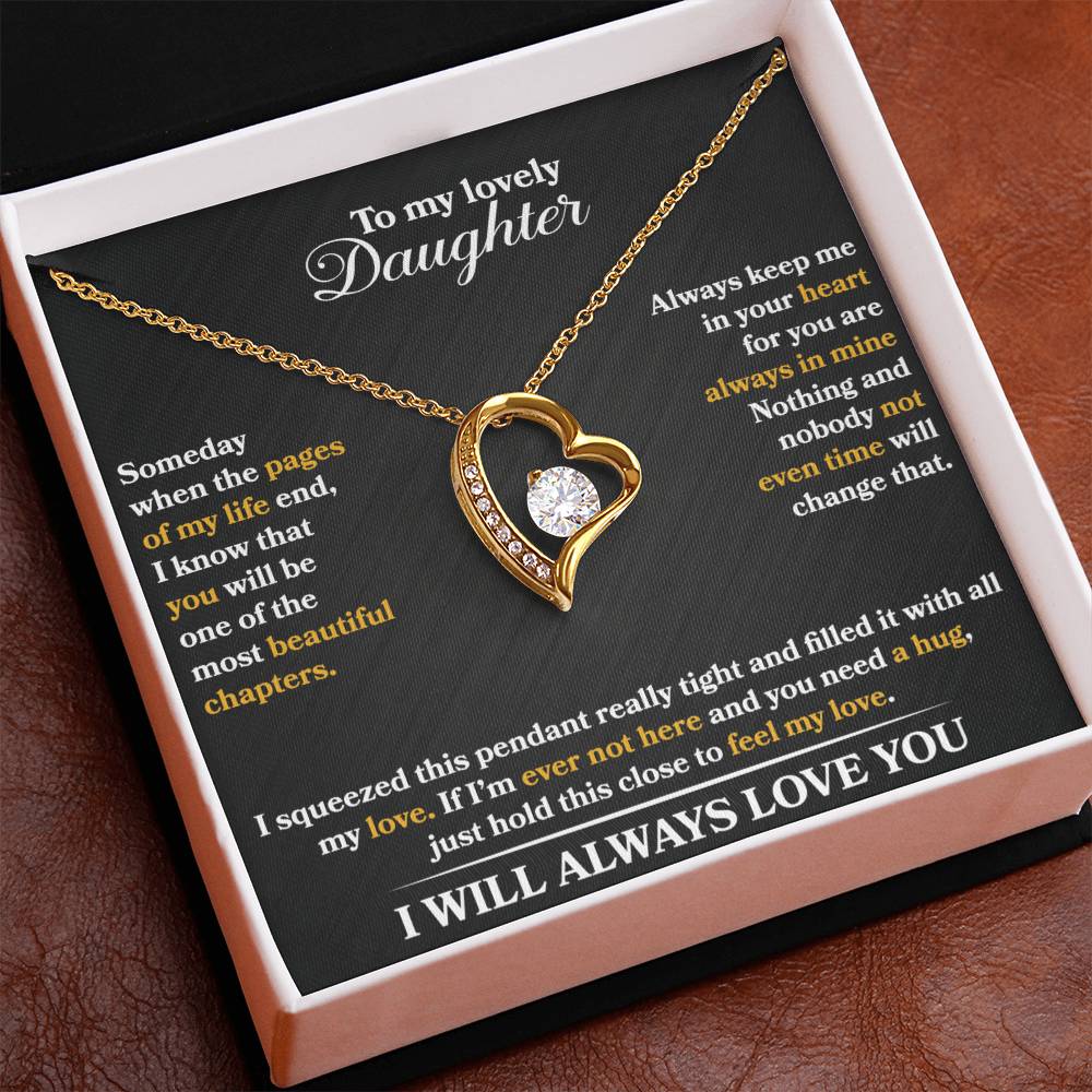 To My Daughter Heart Necklace Gift From Dad Mom