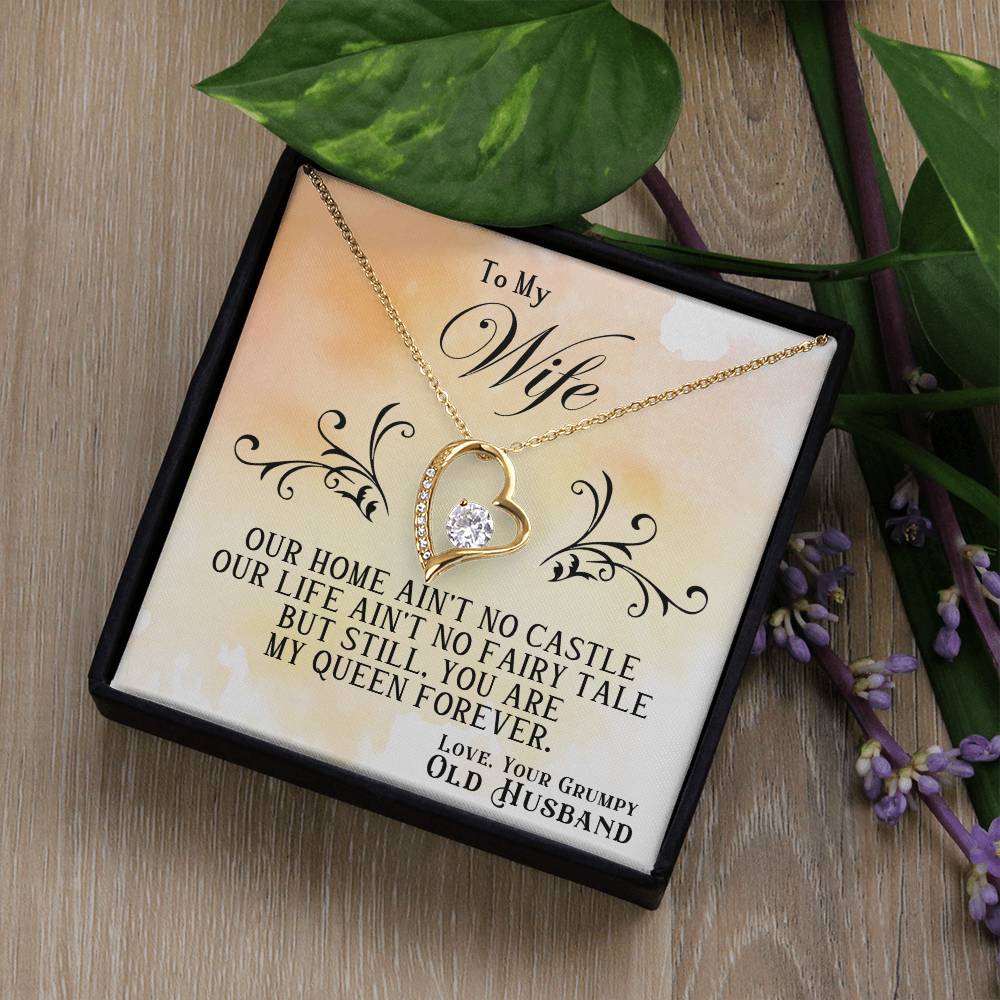 To My Wife Heart Necklace Gift