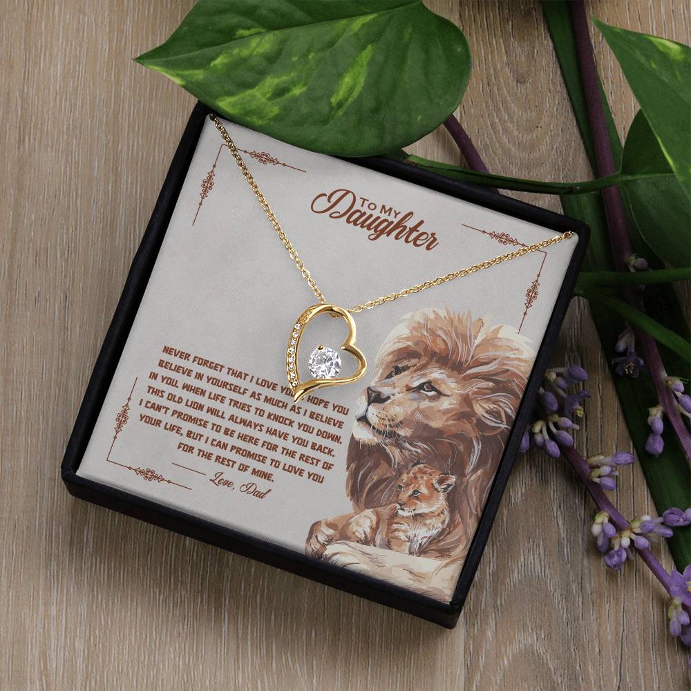 To My Daughter Heart Necklace Gift From Dad