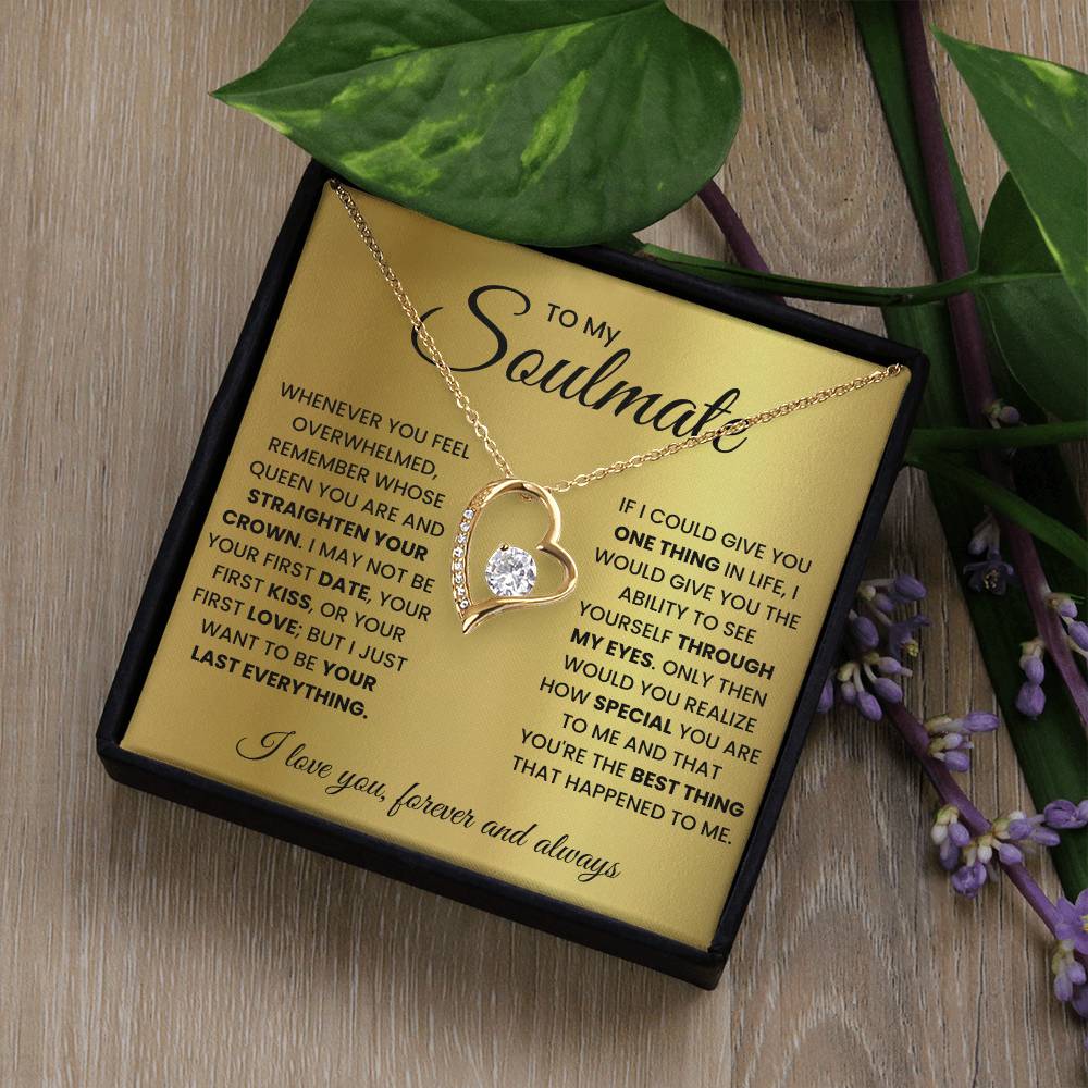 To My Soulmate heart Necklace From Husband Gift