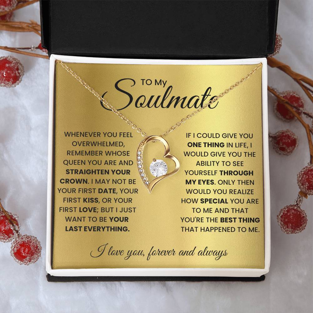 To My Soulmate heart Necklace From Husband Gift