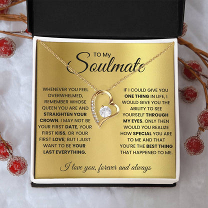 To My Soulmate heart Necklace From Husband Gift