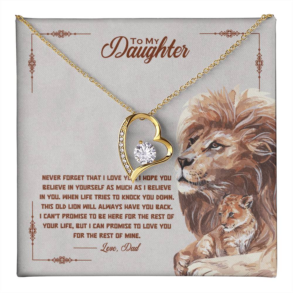 To My Daughter Heart Necklace Gift From Dad