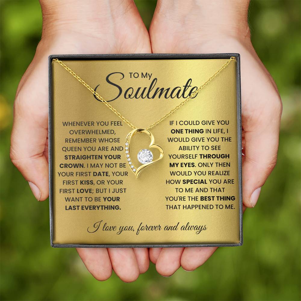 To My Soulmate heart Necklace From Husband Gift