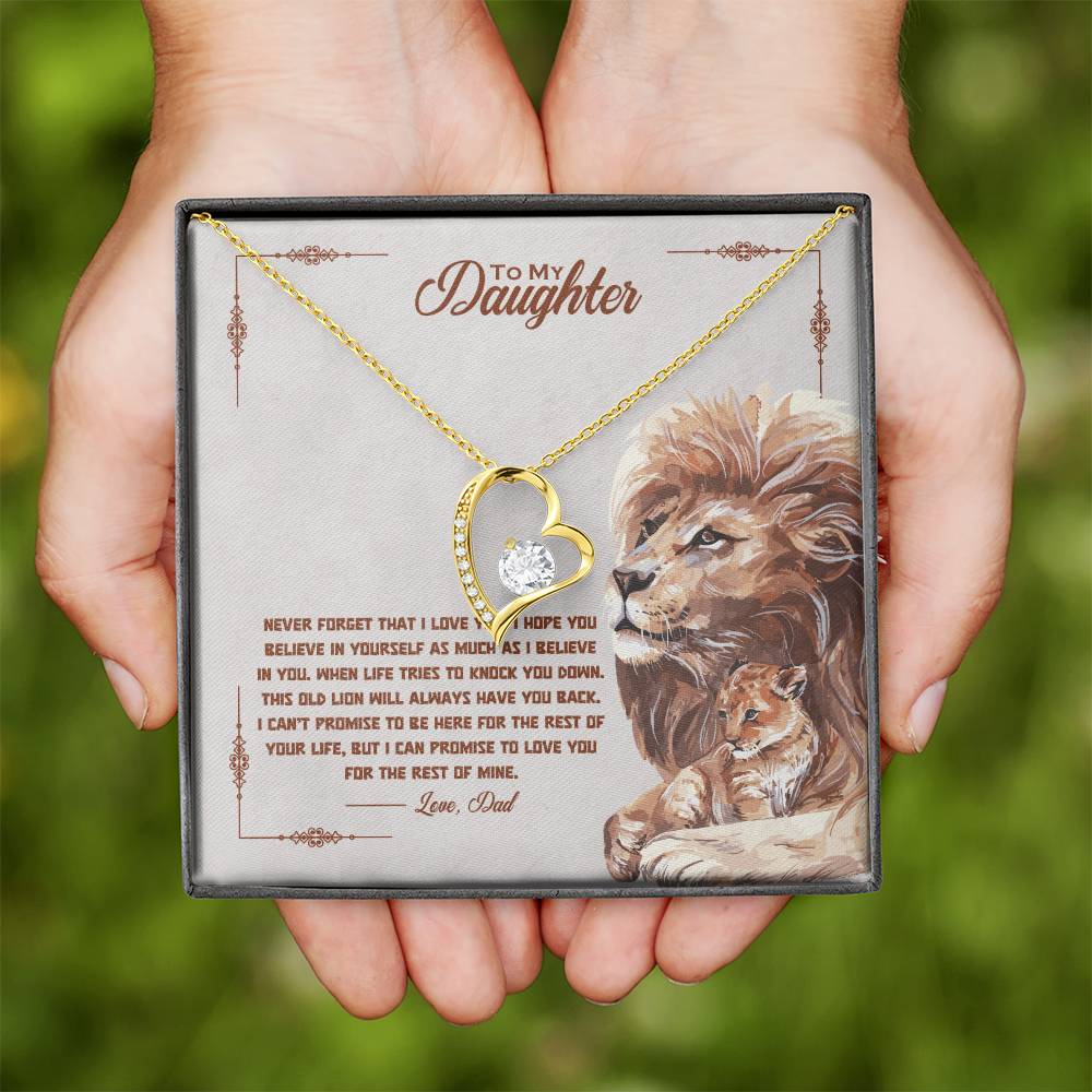 To My Daughter Heart Necklace Gift From Dad