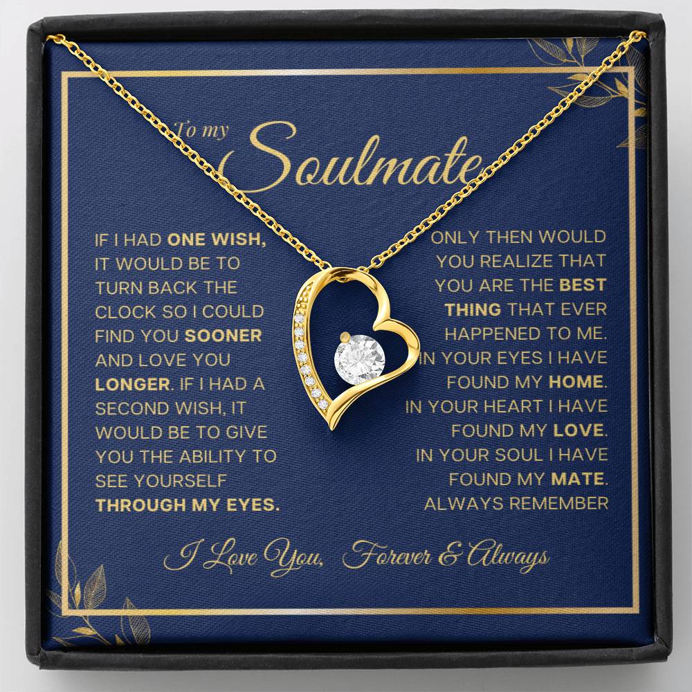 To My Soulmate Heart Necklace From Husband