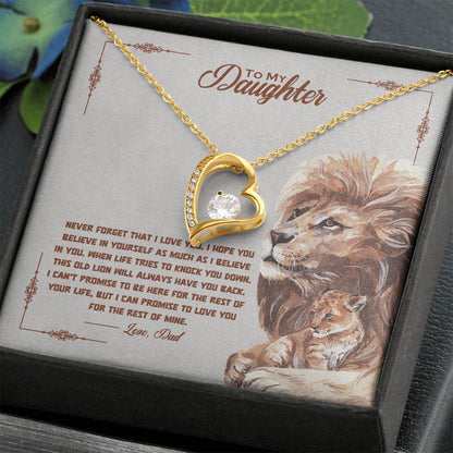 To My Daughter Heart Necklace Gift From Dad