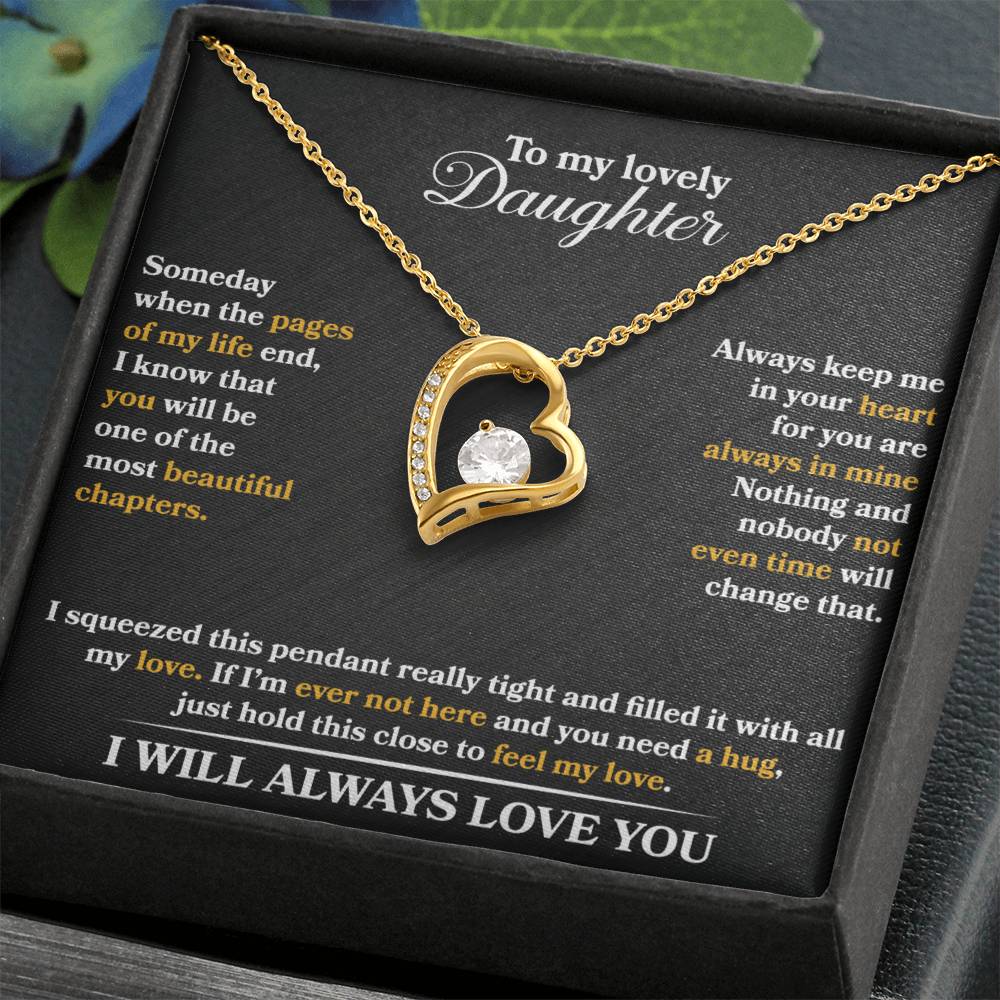 To My Daughter Heart Necklace Gift From Dad Mom