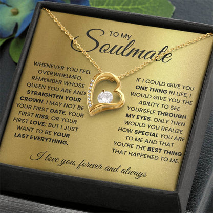 To My Soulmate heart Necklace From Husband Gift