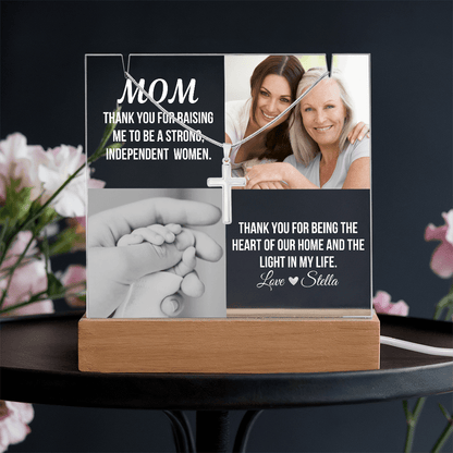Personalized Acrylic Plaque and Cross Necklace For Mom Gift