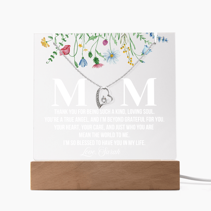 Personalized Acrylic Plaque and  Necklace for Mom