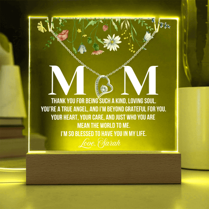 Personalized Acrylic Plaque and  Necklace for Mom