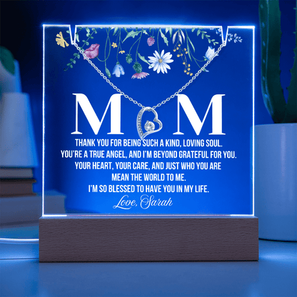 Personalized Acrylic Plaque and  Necklace for Mom