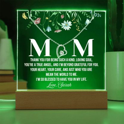 Personalized Acrylic Plaque and  Necklace for Mom