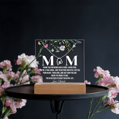 Personalized Acrylic Plaque and  Necklace for Mom