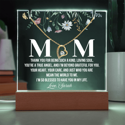 Personalized Acrylic Plaque and  Necklace for Mom